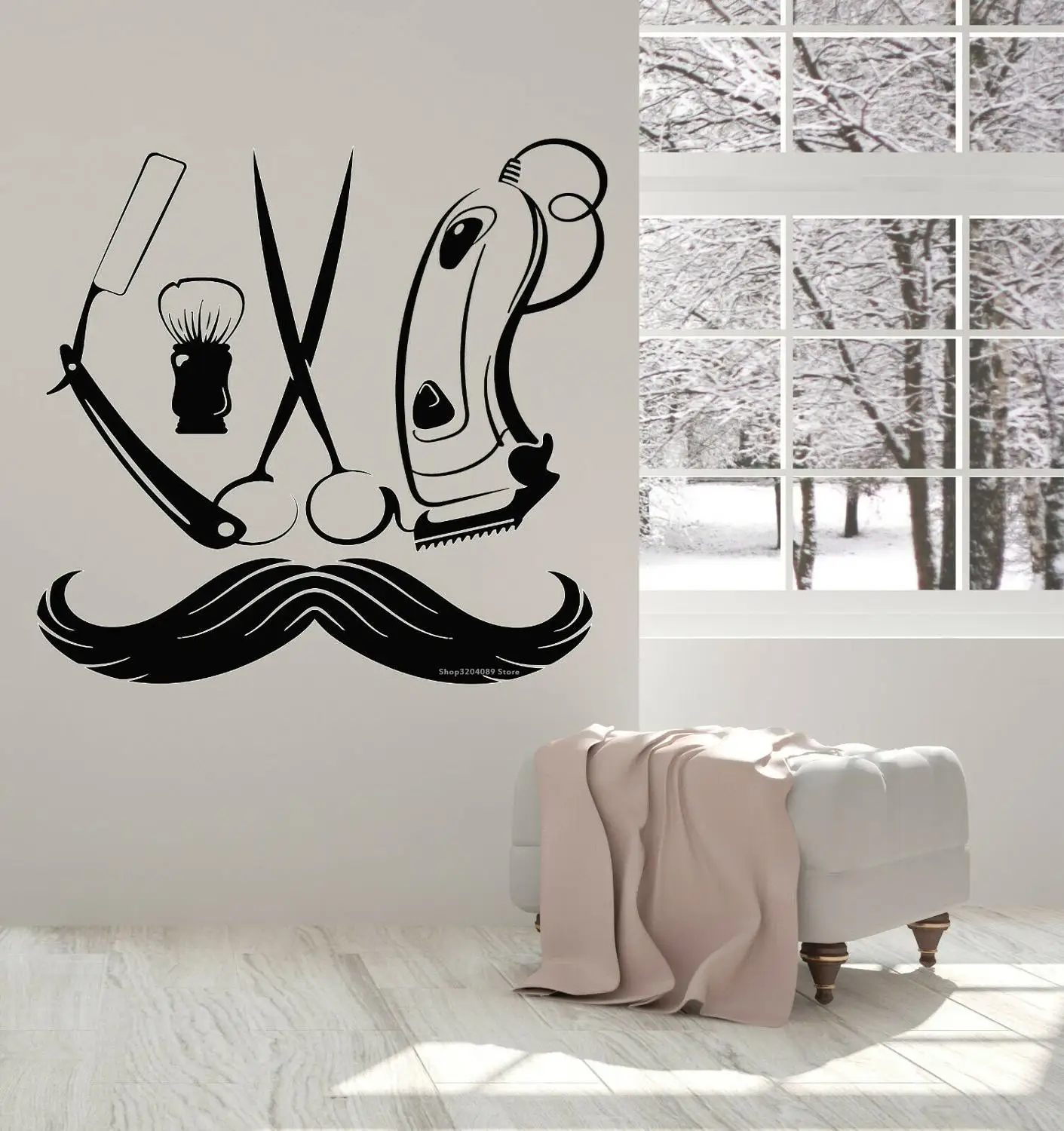 Бритва бреет ножницы электромашинка для стрижки волос наклейки на стену волосы