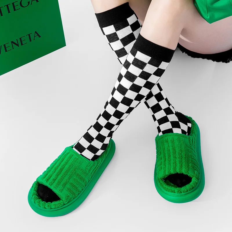 

Женские вельветовые шлепанцы, роскошные брендовые сандалии на толстой подошве, с открытым носком, зеленая уличная одежда, сланцы, лето-осен...