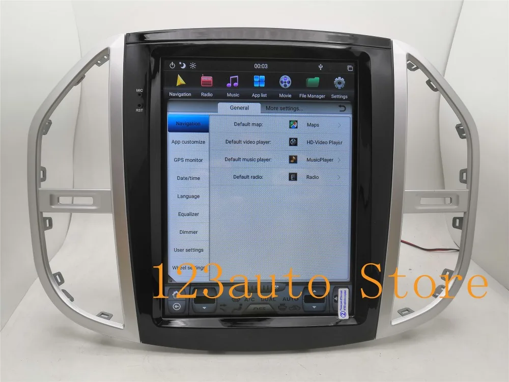 12,1 дюймов вертикальный Tesla стиль Android 8,1 автомобильный DVD gps плеер Авто Навигация радио для Benz mercedes VITO Metris