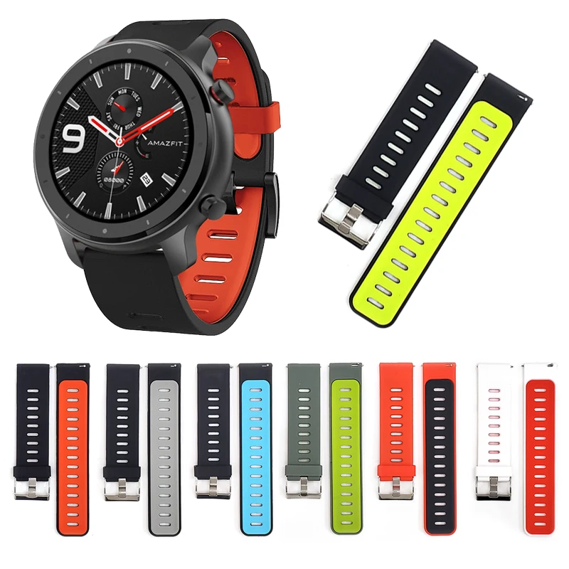 22 мм наручный ремешок для Xiaomi Huami AMAZFIT GTR сменные браслеты часов 47 силиконовый