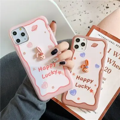 Чехол для iphone 11 pro Max с милым Кроликом полный девочек чехол XS X XR 8 plus 7 мультяшный
