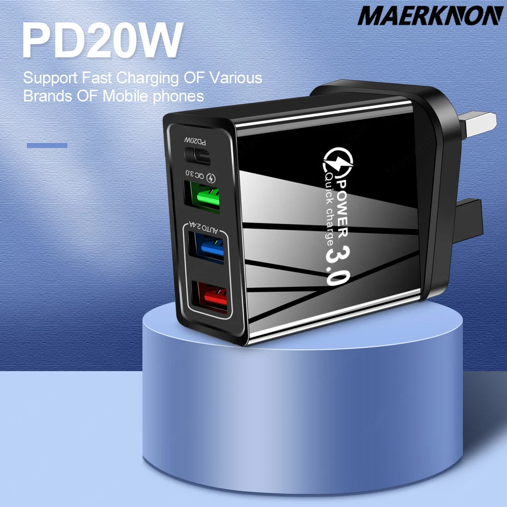 

Зарядное устройство PD с 3 USB-портами и поддержкой быстрой зарядки, 3,0