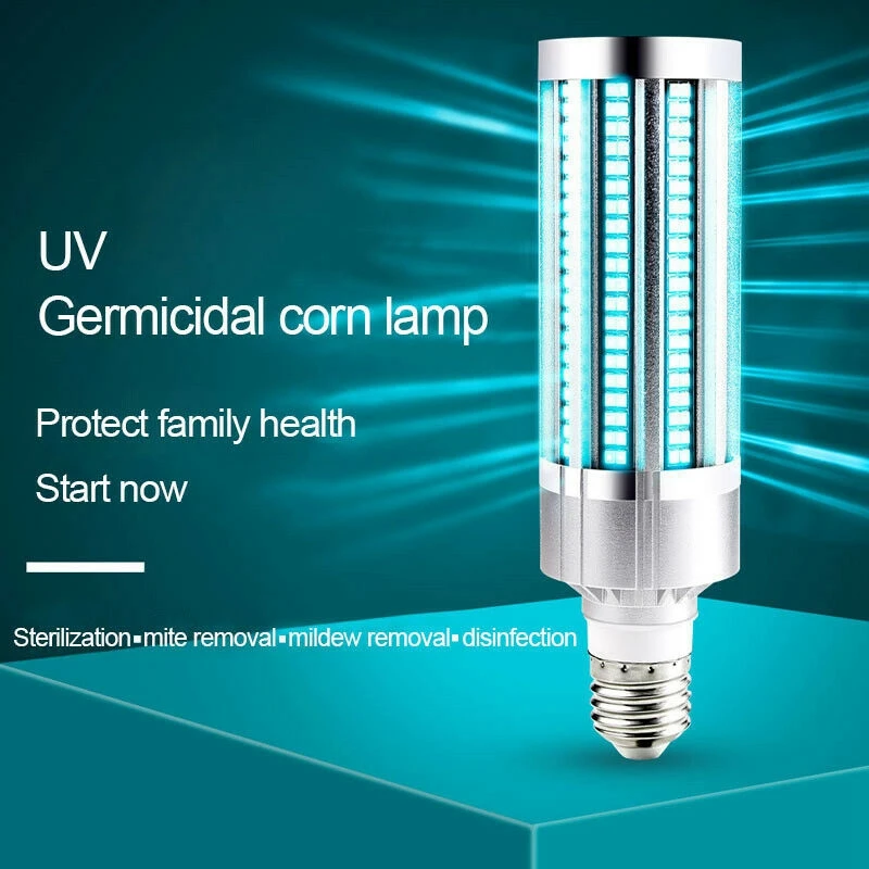 

60W UV Ozone Germicidal Light UVC Corn Light Bulb E27 Disinfection Lamp 100-277V