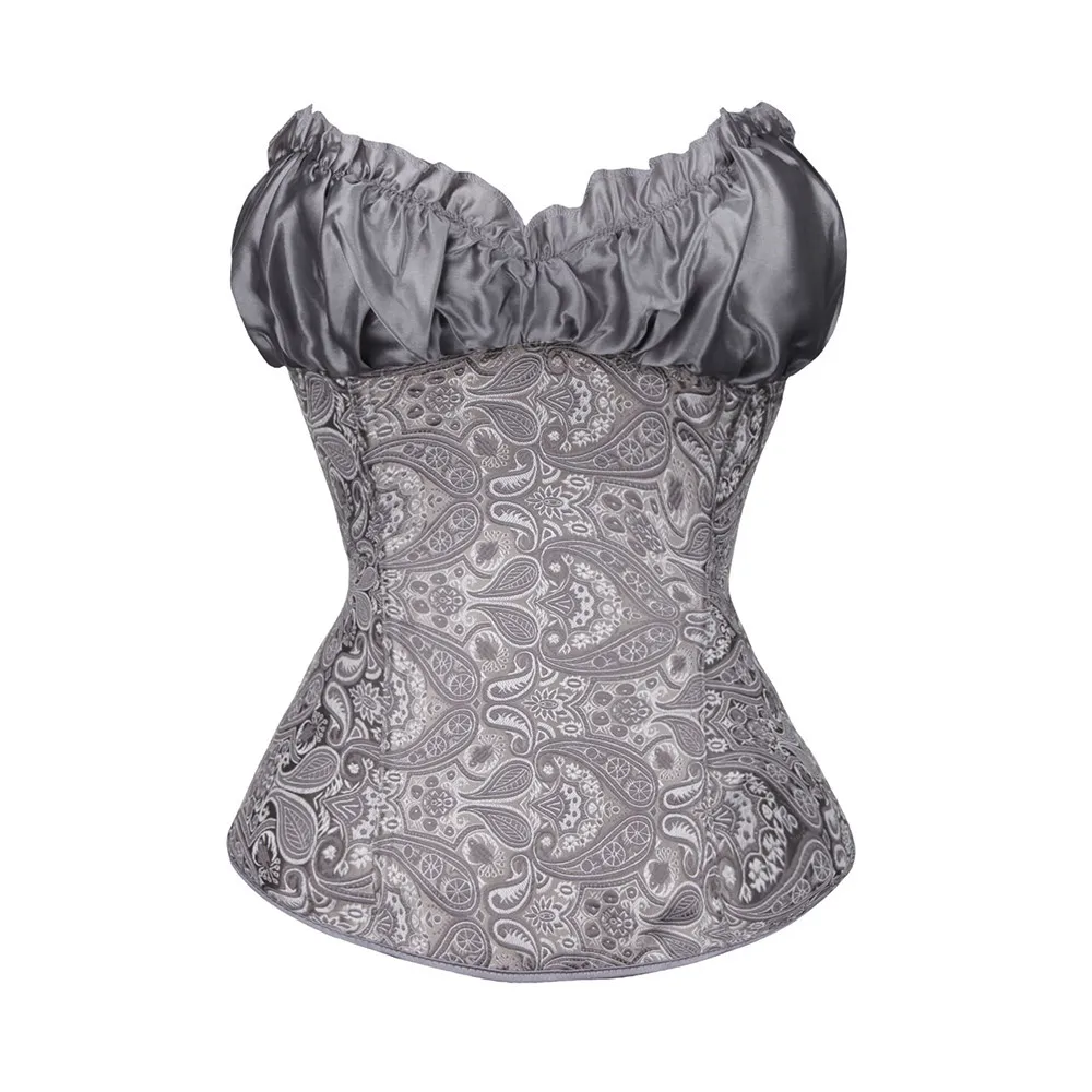 Сексуальные корсеты и бюстье Готическая шнуровка Overbust Корсеты Застежка молния