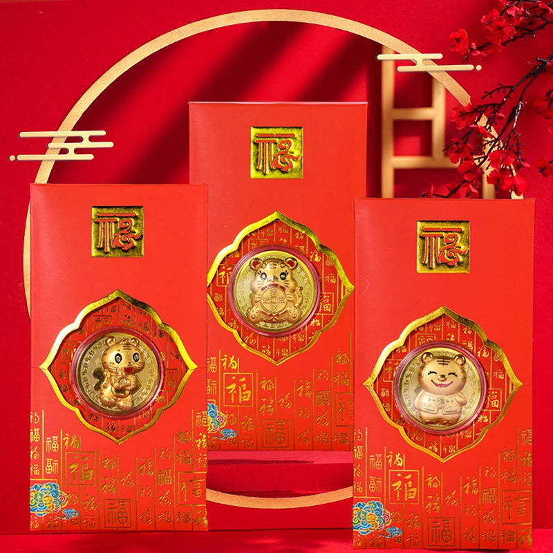 

2022 New Year Gold Coin Twelve Zodiac Tiger Commemorative Coins Collection Gifts
