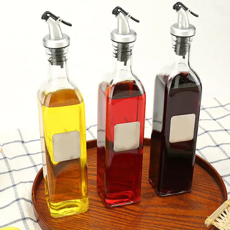 

Transparent Dust-proof Seasoning Bottle Household 500ml Oil Can Seasoning Bottle Glass Oil Bottle Soy Sauce Vinegar Bottle