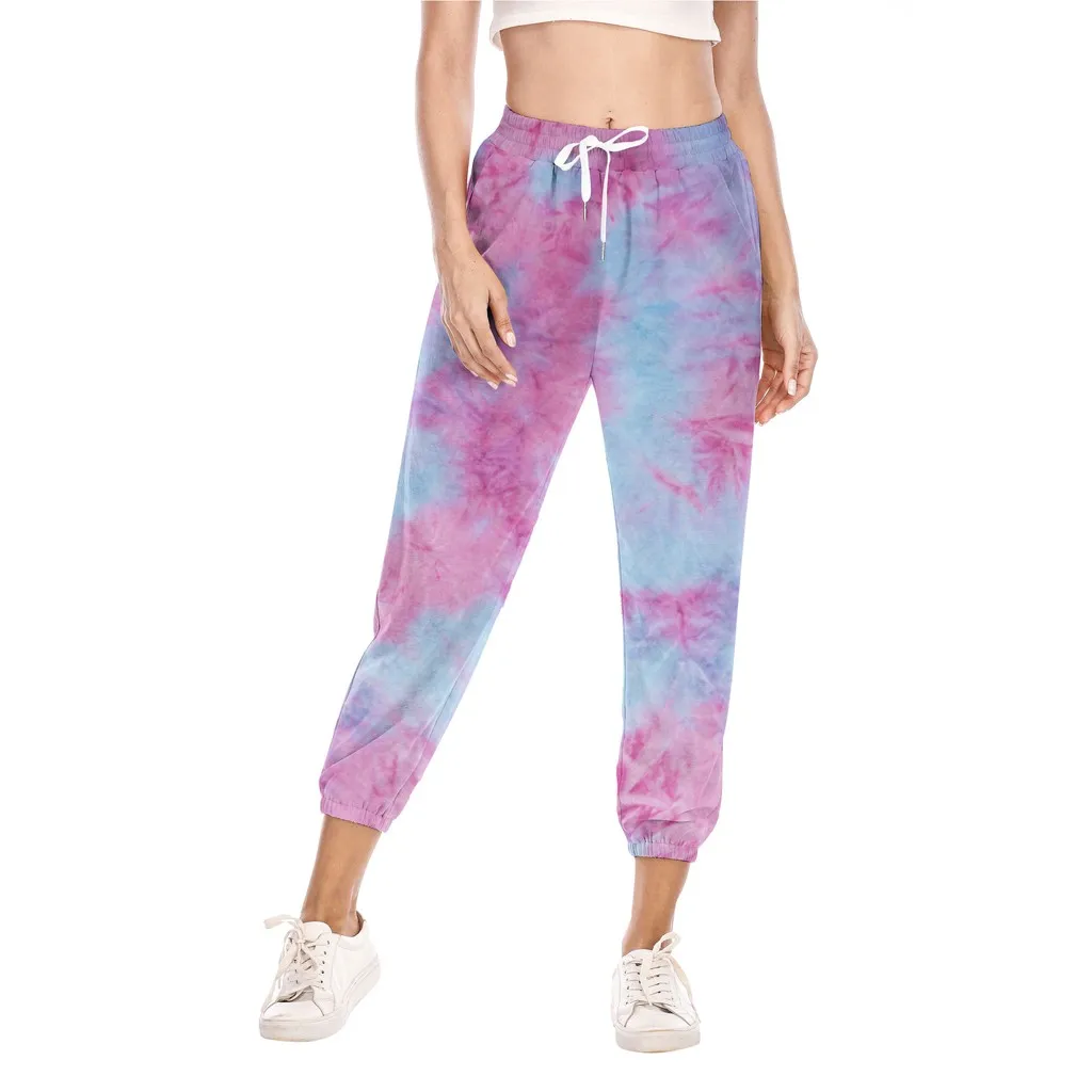 

Tie Dye Print Pants Women Jogger Sweatpants Casual Loose Elastic High Waist Harem Pants Female Hip Hop Streetwear