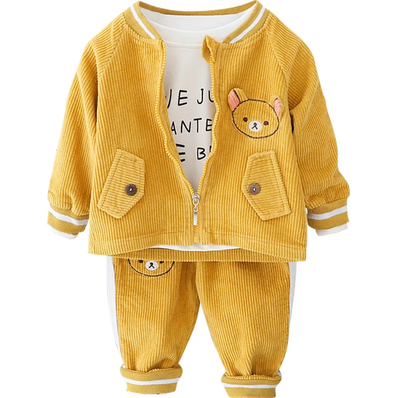 

Children Baby Girls Boys Clothes Toddler Clothing Infant Autumn Suits Cartoon Coat T Shirt Pants 3 Pcs/sets Kids Leisure Costume