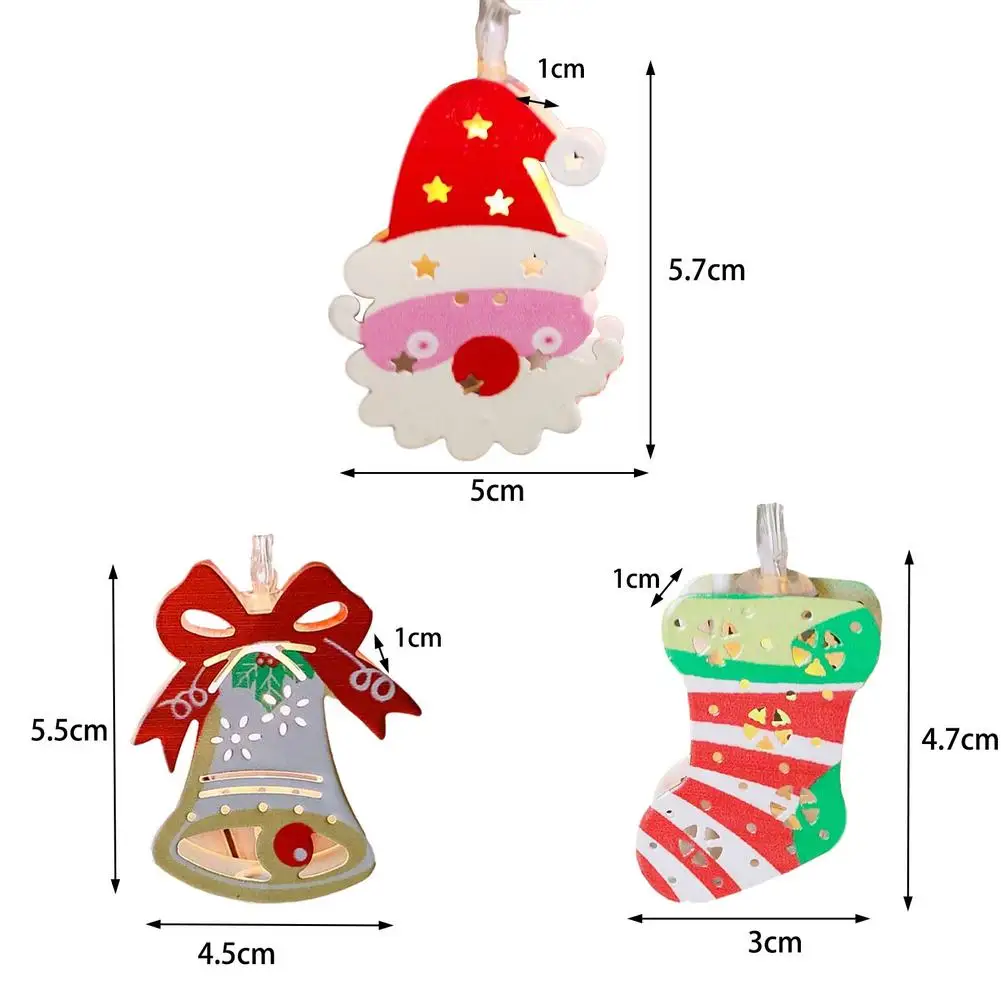

1.5m 10 Led Christmas String Lights Bell Socks Santa Claus Led Garland Christmas New Year String Light Christmas Decorations