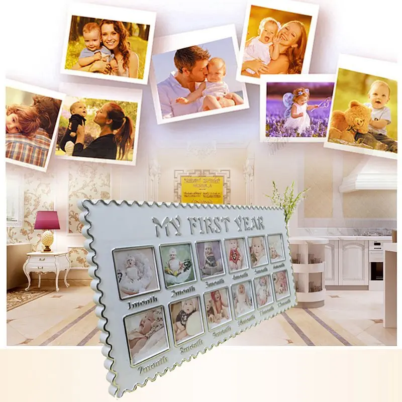 Памятная фоторамка для детских фотографий мой первый год новорожденный 12