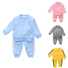 Пижама хлопковая унисекс, с длинным рукавом и круглым вырезом, для детей 6-5 лет, 2 шт.компл., 2021