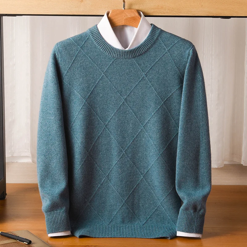 Mens Sweater  Winter Clothes The New Fashion All Wool Round Neck Hedging Loose Young Business