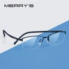Очки MERRYS DESIGN Мужские, оправа очков из титанового сплава очки по рецепту TR90 ножки , деловой стиль, половина оптической оправы S2207