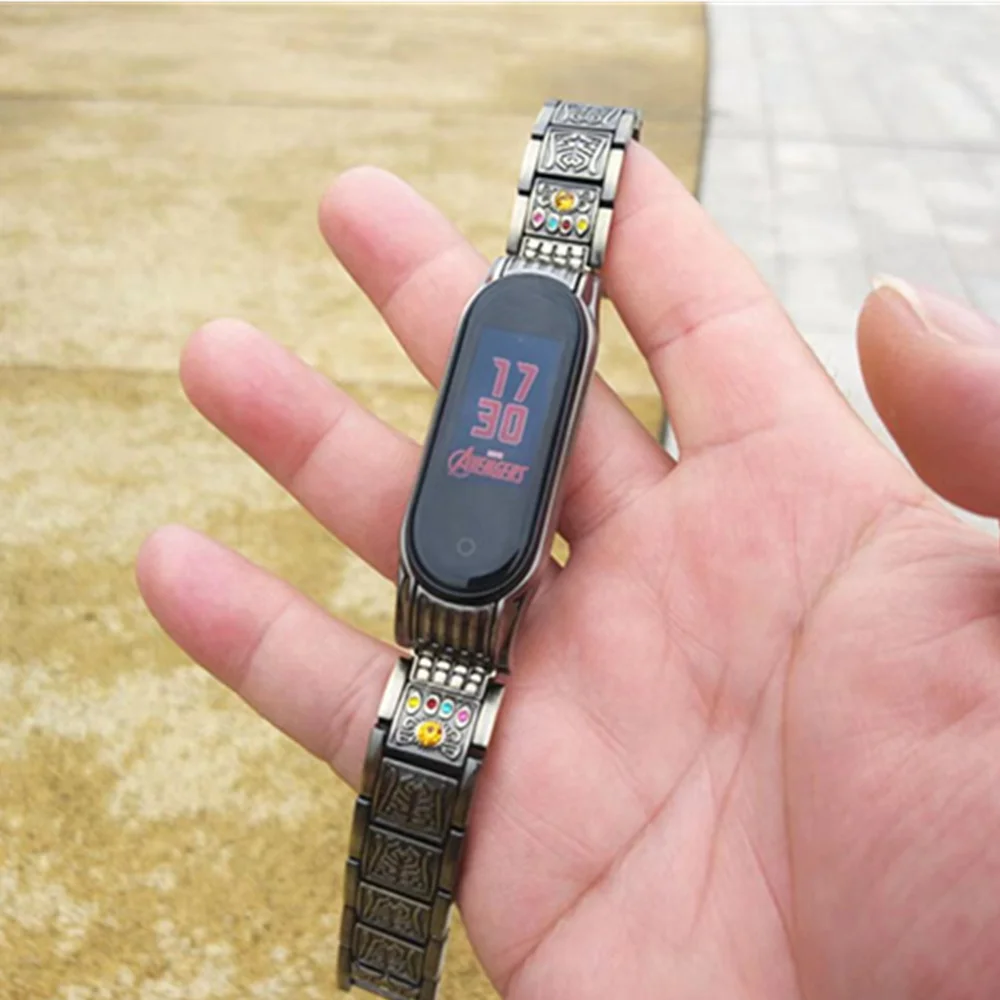 

Personality Classical Stainless steel wrist strap for Xiaomi Mi band 5, Metal strap for Mi band 4 Smart bracelet accessories