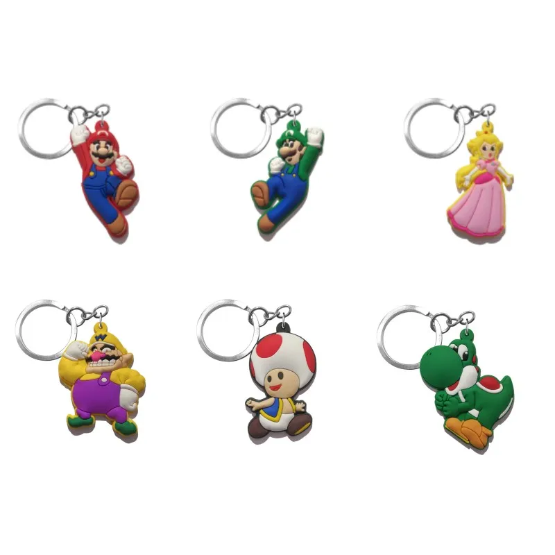 7009-06-11 mix20pcs 20 шт./лот, брелок из ПВХ с изображением героев мультфильма "Super Mario Bros", детский подарок, брелок для ключей, вечерние брелки, ювелирные изделия chaviro - Цвет: 7009-06-11 mix20pcs