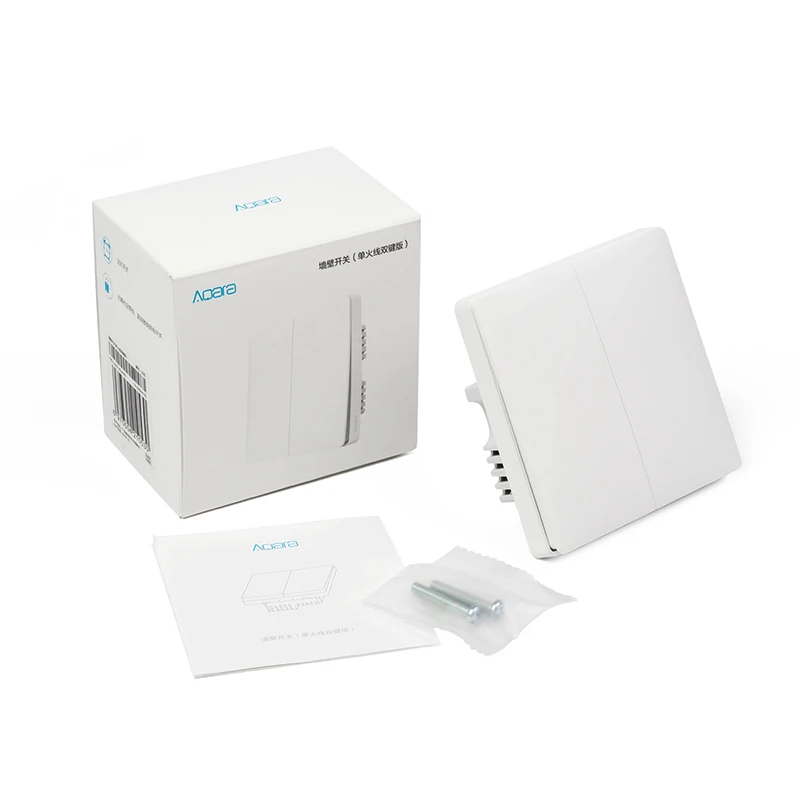 Умный настенный выключатель Aqara ZigBee с нулевой линией подключение FireWire Wi Fi