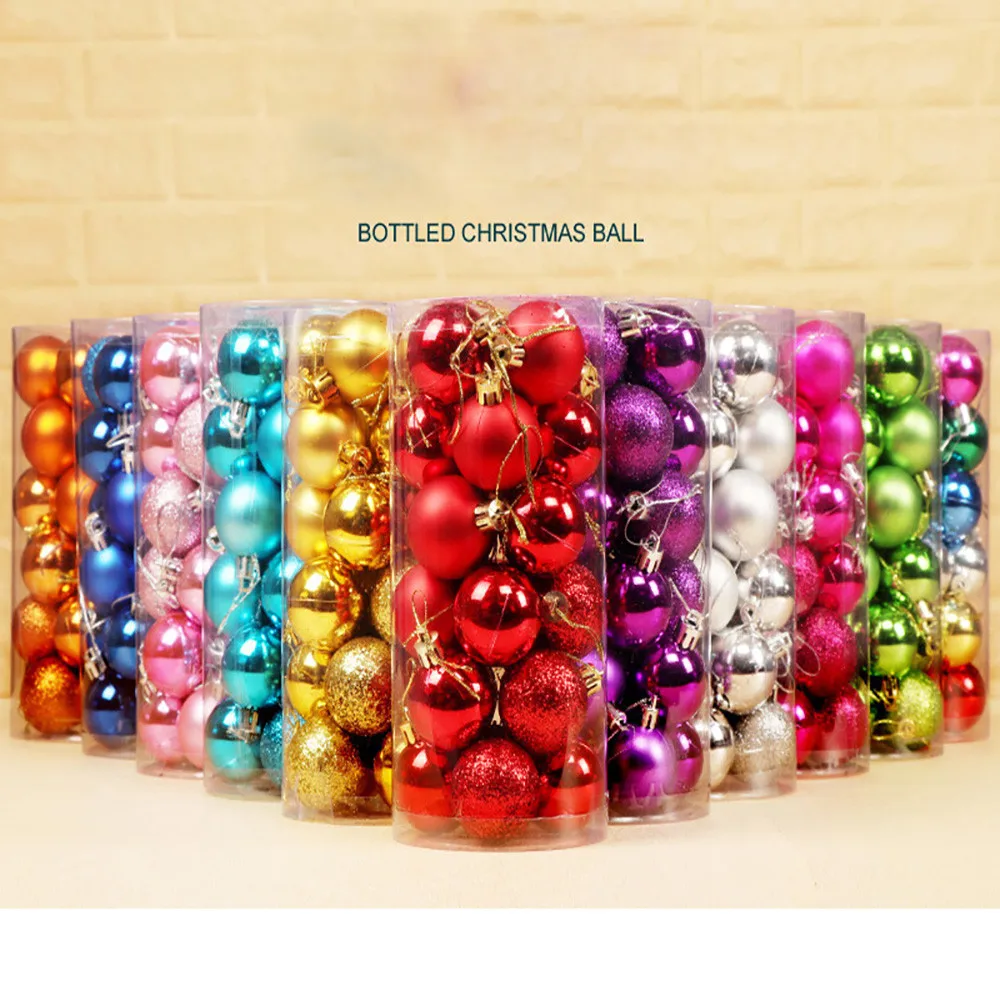 

24pcs Christmas Tree Decoration Balls 3cm Different Colors Optional Canned Hanging On The Christmas Tree Balls Home Decoration