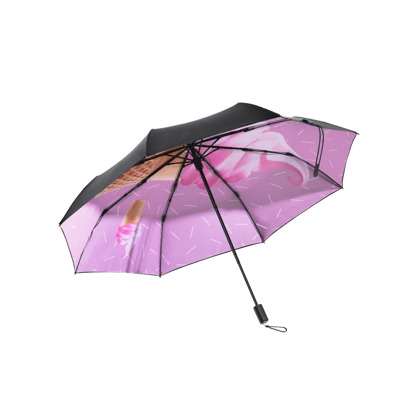 Синий пять-складной зонтик от дождя ветрозащитный черный зонт с покрытием для