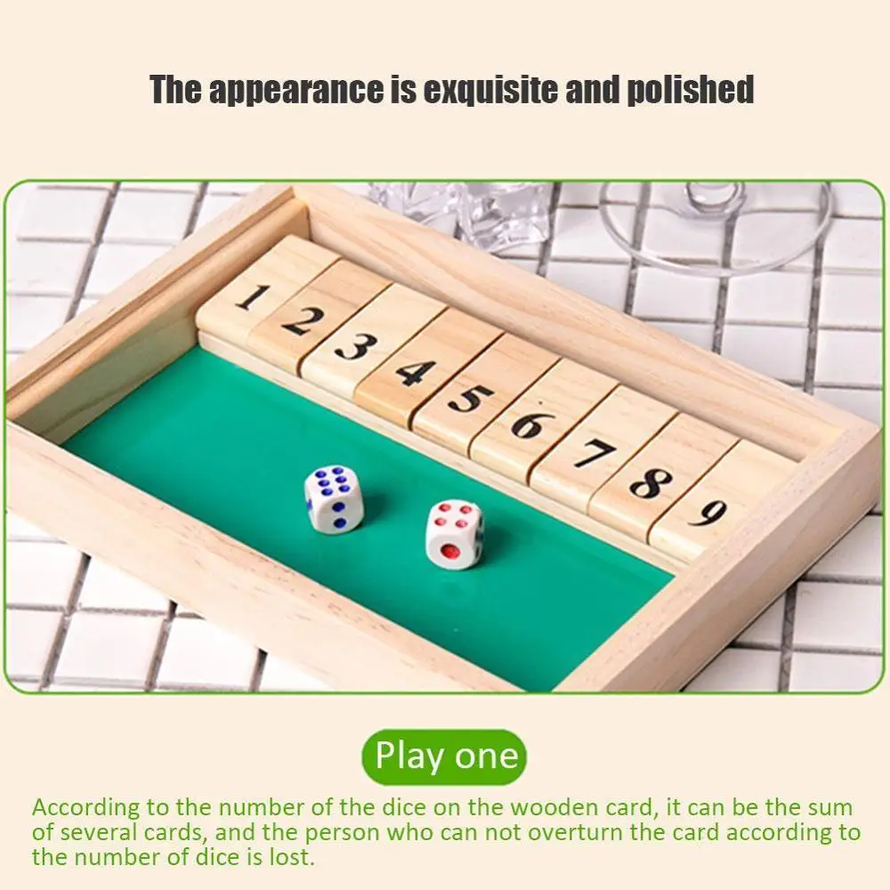 

Closed Box Dice Board Game Wooden Two Player Digital Game Game Digital Flop Flop Puzzle Game Props Board Supplies Entertain O9B7