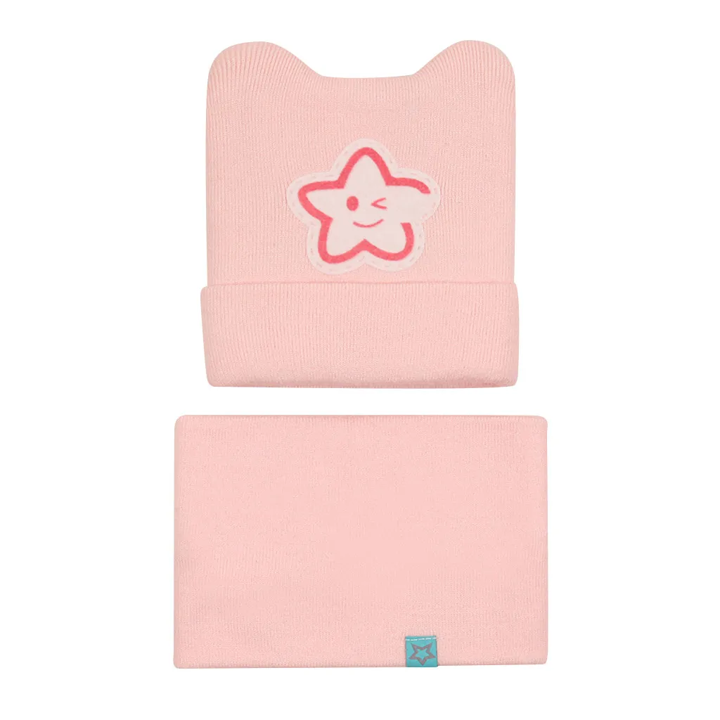 Комплект из 2 предметов шапка для малышей шарф вязаный плюшевый зимний теплый