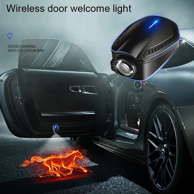 2xcar door lights F2 Беспроводные автомобильные светильники двери Welcome Light LED Проектор Логотипа Для аксессуаров Модель Режим зарядки Универсальный включен