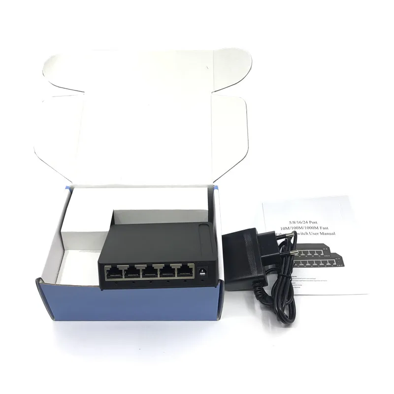 Оптовый выходной порт завода OEM Бренд 5-портовый гигабитный Ethernet-коммутатор самые дешевые сетевые коммутаторы 10/100/1000 Мбит/с US EU вилка коммутатор LAN комбо.