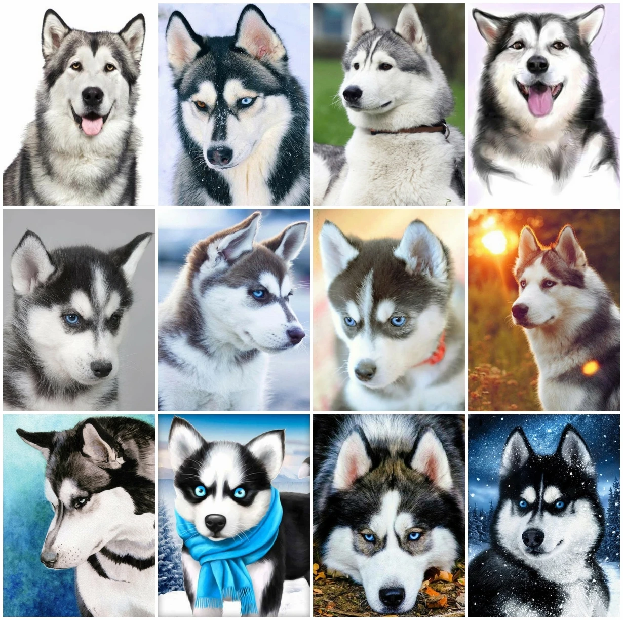 

Алмазная вышивка AZQSD с собакой, зимняя мозаика Стразы 5D, алмазная живопись, вышивка крестиком, вышивка, домашний декор