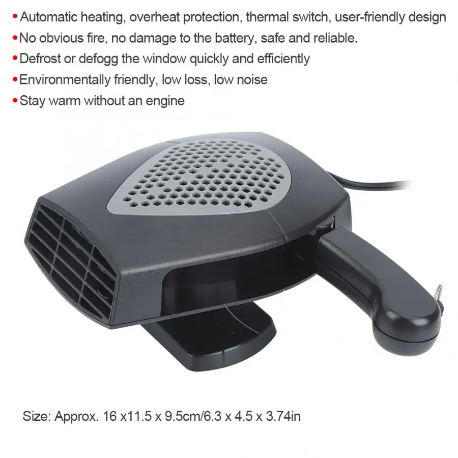 

Car Portable Heater Fan Windscreen Demister Defroster DC12V/24V