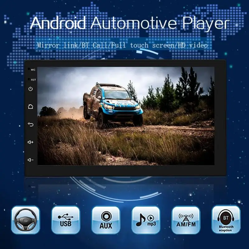 7168 2 DIN 7 дюймов Android 8 1 автомобильный стерео gps BT4.0 FM радио MP5 плеер