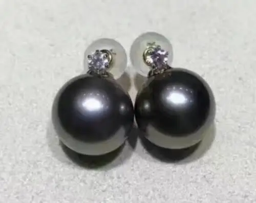 Бесплатная доставка Очаровательная 10 11 мм Таити черная Зеленая Круглая