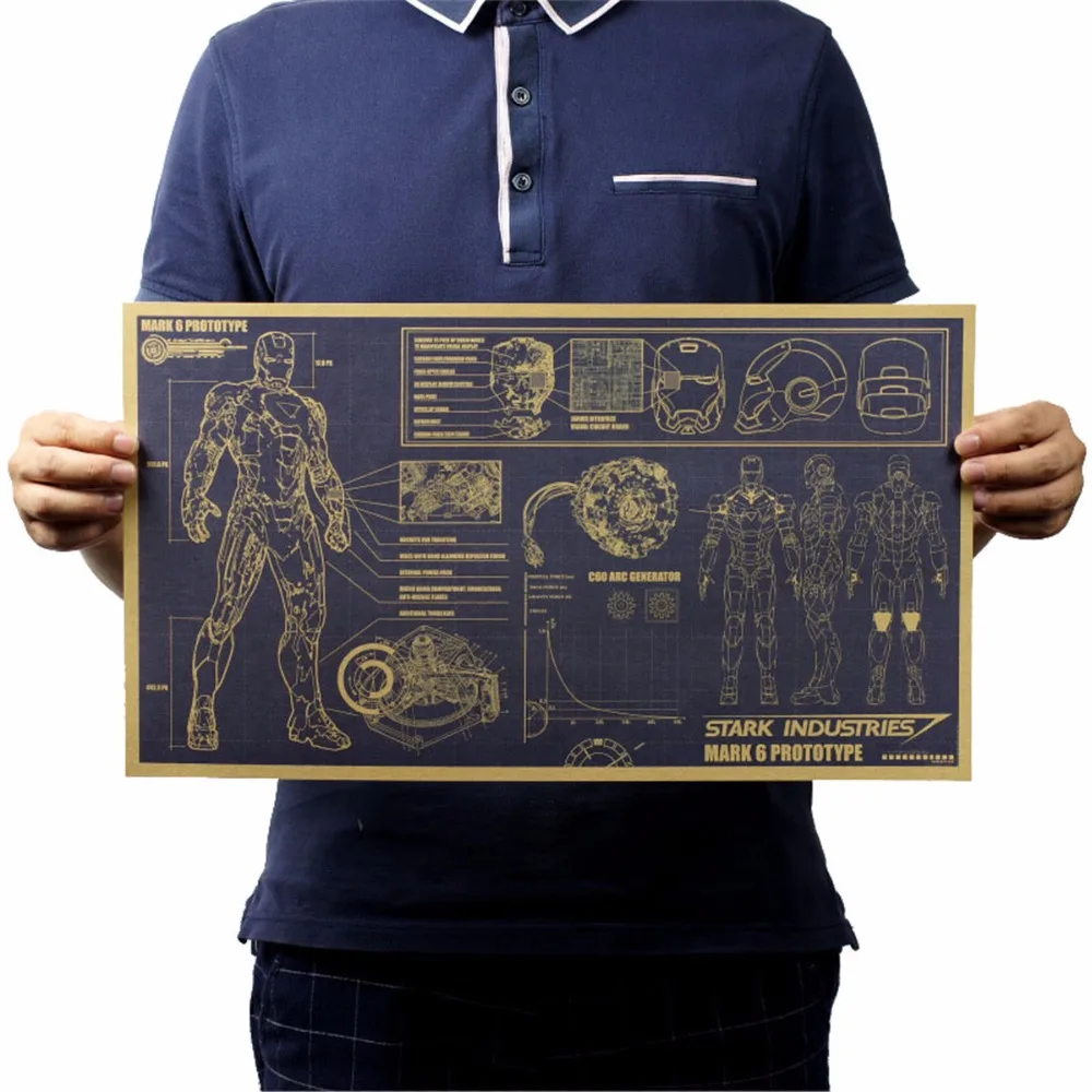 1 шт. постер для голливудских фильмов украшение картины Железный человек