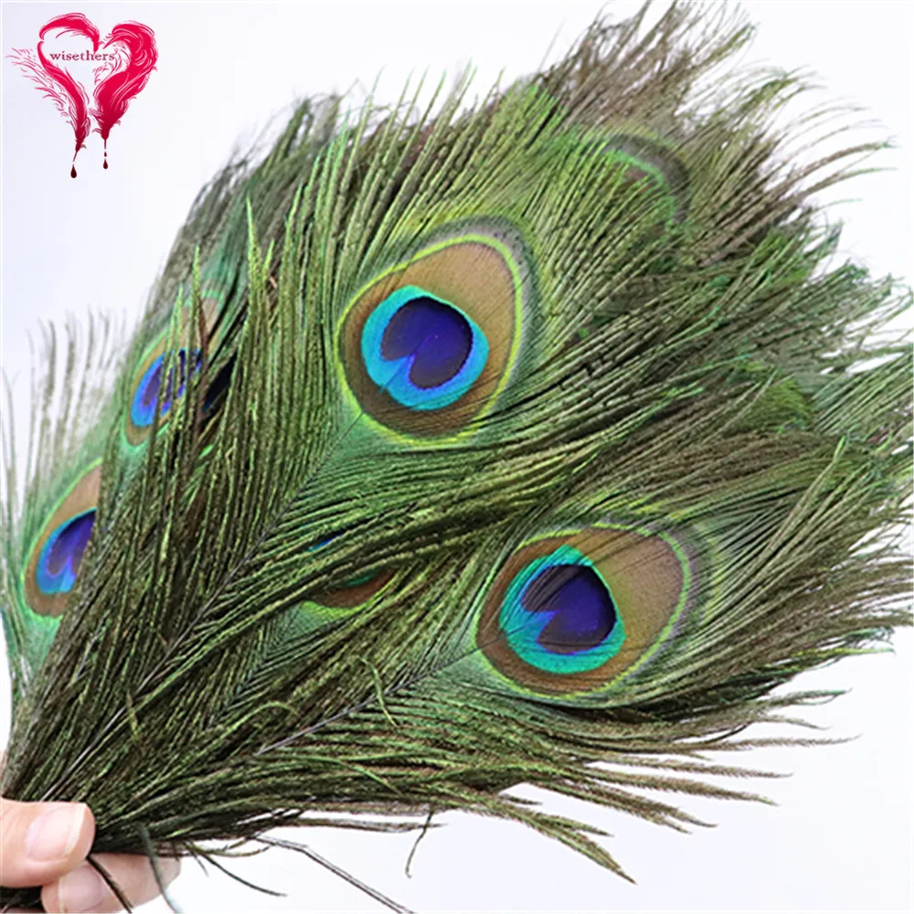 Натуральные декоративные перья Павлиньего хвоста длина 25 30 см 20 шт./лот для