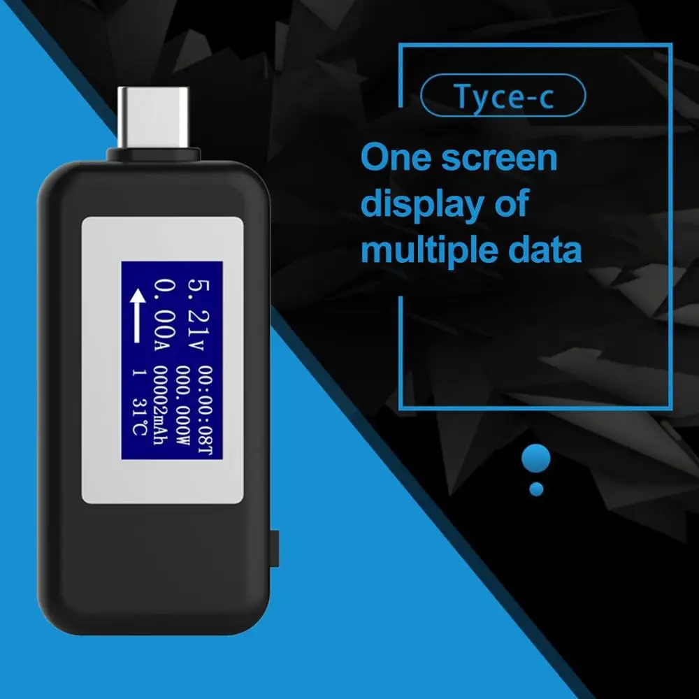 Тип USB C ЖК дисплей вольтметр тестер DC4 30V 0 5.1A Амперметр Напряжение измеритель тока