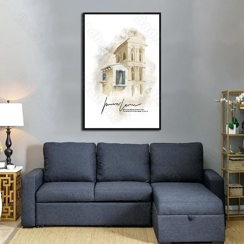 

Frameless Style Home Decoration Living Room Mural Fantasy Building Painting Bedroom Dining Hall Corridor Porch Hanging Painting