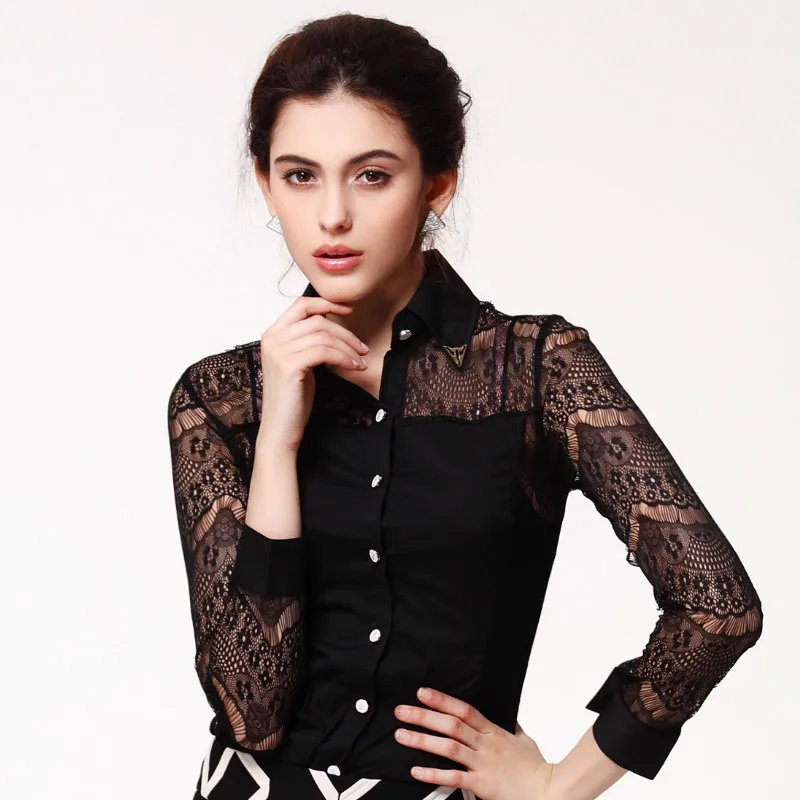 Ruoru белый Цвет боди с длинными рукавами Черный кружевные топы женские офисные