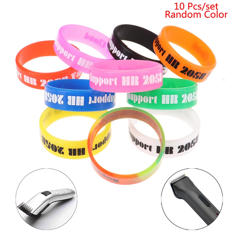 

10pcs Clipper Grip Rubber Anti Slide Design Barber Trimmer Grips Hairdressing Silicone Decorative Rings Trimmer Grip Barber Hair