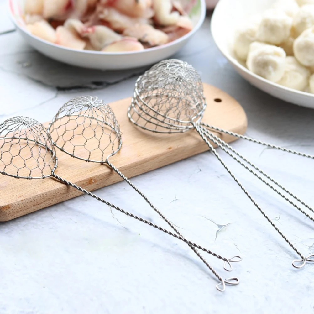 Kitchen Slotted Spoon Fondue Colander Fondue Sieve Strainer with Long Handle
