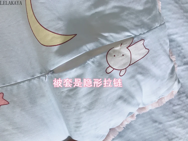 

Anime Sailor- Tsukino Usagi Cute Bedding Set For girls Fashion Cotton Duvet Cover Bed Sheet Moon Pillow Case Twin Queen King Set