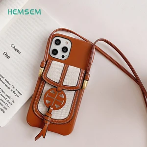 t13 hemsem crossbody phone case luxury brand pendant design cover for iphone 12 11 pro xr xs max 7 8 plus card holder wallet bag free global shipping