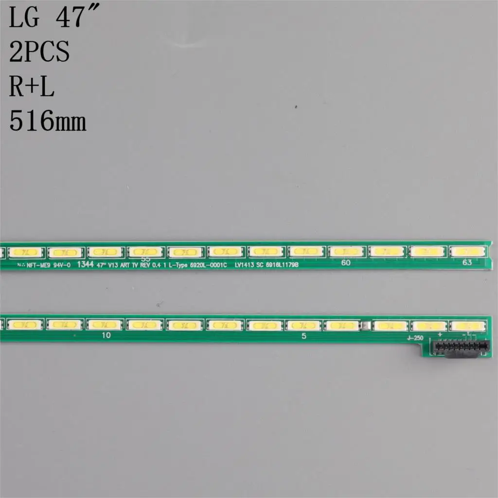New 2 PCS/lot LED backlight strip 6922L-0071A 6916L1179B 6920L-0001C 63 LEDs 518mm for 47
