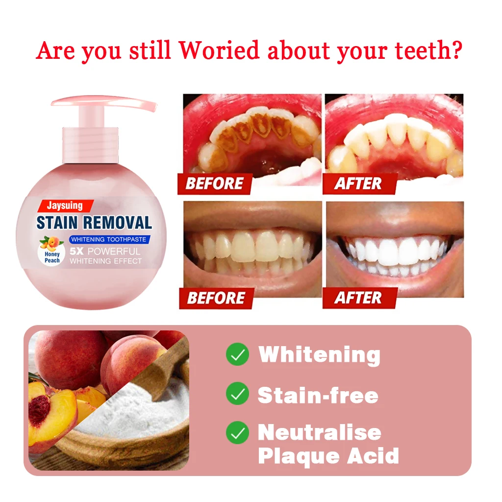 

Teeth Whitening Soda Toothpaste Stain Removal Tooth Whitening Fresh Fruit Taste Fight Bleeding Dental Oral Care Press Type