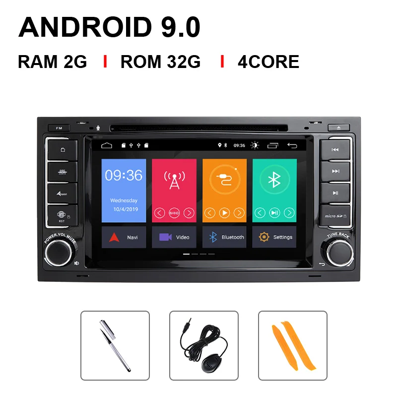 4 Core 32 ROM 8 ядро ips DSP 4 Гб 64 Гб 2 Din Android 9,0 Автомобильный DVD плеер для VW/Volkswagen Touareg/транспортер T5 2004-2011 Мультимедиа gps радио - Цвет: 4 Core 32 ROM