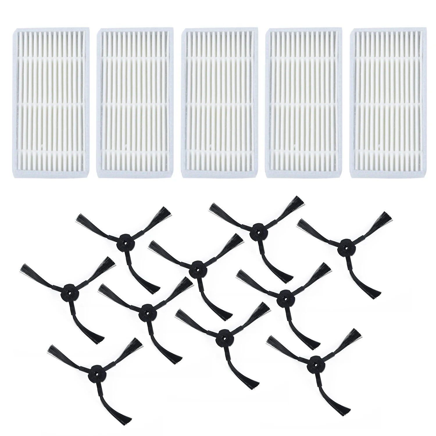 

5*Filter 10*Side Brushes For Medion MD16192 MD18500 MD18501 MD18600 Replacement