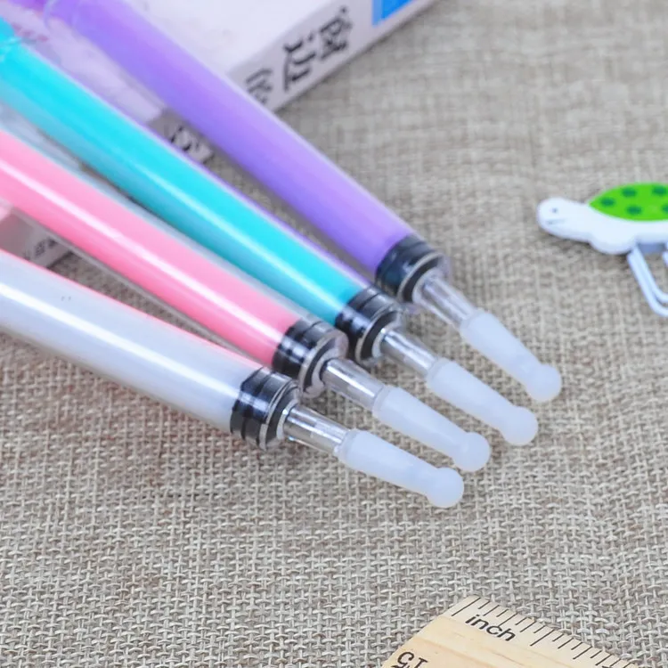 Мультяшный цветной шприц инжектор стираемые 0,5 мм чернила для гелевой ручки Синяя пластиковая Милая гелевая ручка в гелевых студенческие ручки офисные принадлежности