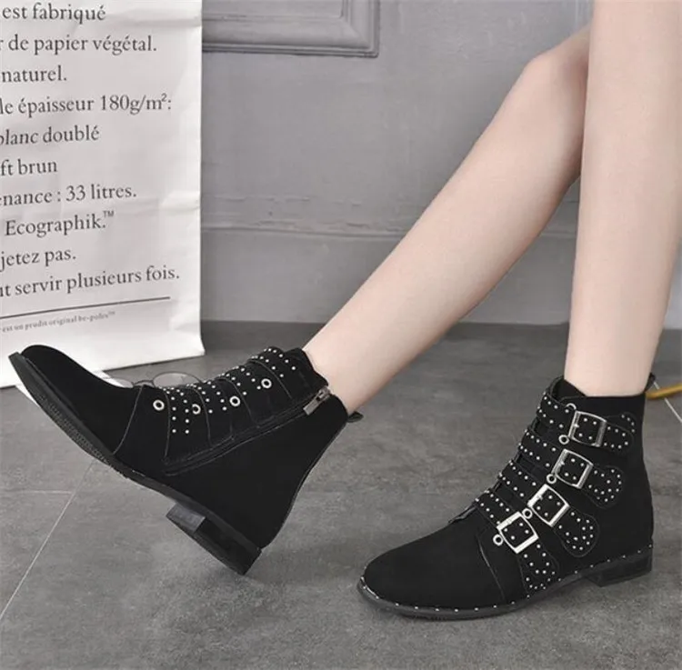 Женские ботинки зимние женские Ботинки Martin на плоской подошве с круглым носком и