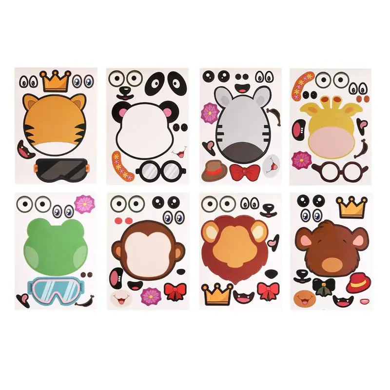 

16 шт. креативные наклейки с животными, Детские декоративные наклейки, реквизит для детской игры