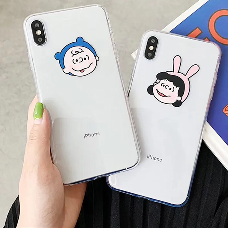 Японский kawaii Чарли коричневый пара чехол для телефона X XR XS Max Мягкий силиконовый