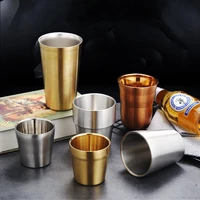 office home insulation anti scalding shatterproof stainless steel drinking beer coffee tea cup water cups wine glasses