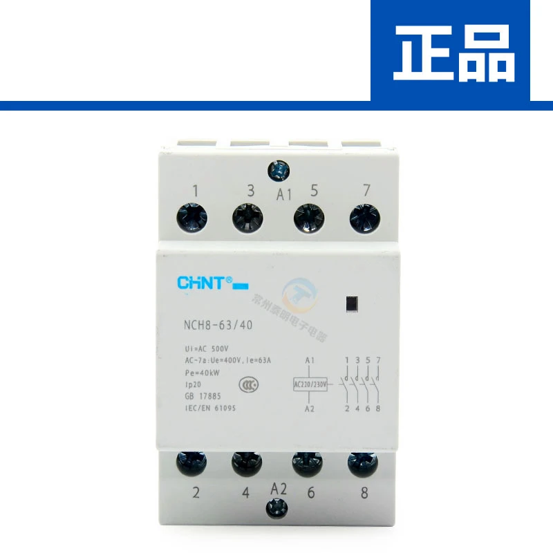 

Контактор переменного тока NCH8-63/40, 220 В, автоматический, 4 P 63 А