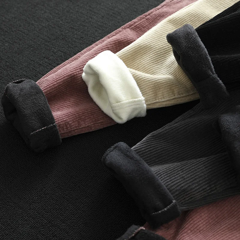 

Elastic Waist Corduroy Autumn Winter Pants Women Thick Long Plus Velvet Harem Pants Warm Sweatpants Corduroy Trousers 3XL C5854